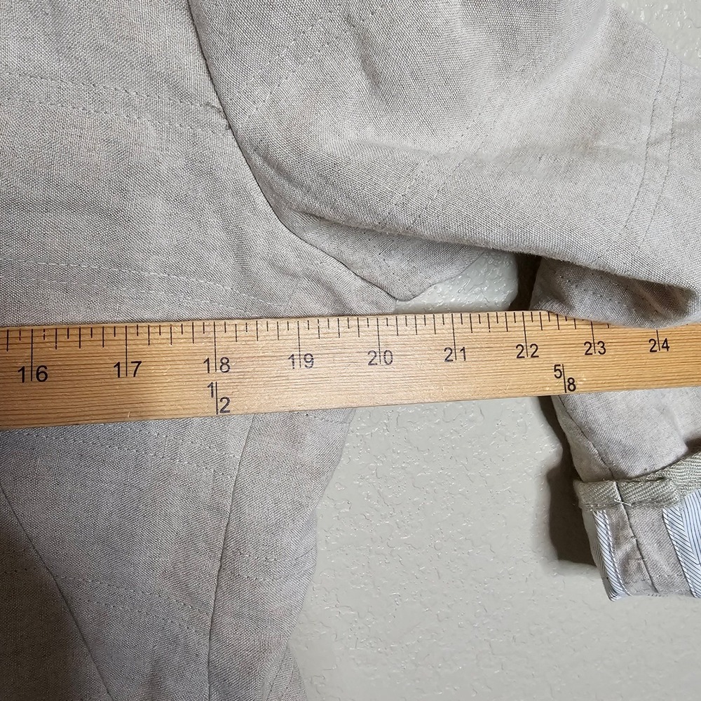Rene Lezard Tan 100% Linen Quilted Blazer‎ Jacket Made in Germany Size 44 - Picture 9 of 13